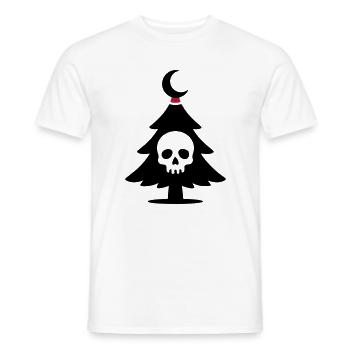 Totenkopf Weihnachtsbaum Logo - Männer T-Shirt - Weiß - Vorne - AI Model Male 178 dark (178cm)