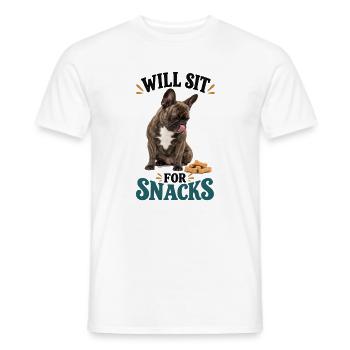Französische Bulldogge Will Sit For Snacks - Männer T-Shirt - Weiß - Vorne - AI Model Male 178 dark (178cm)