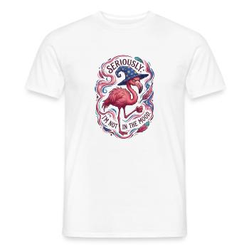Böser Flamingo-Zauberer Retro-Magier - Männer T-Shirt - Weiß - Vorne - AI Model Male 178 dark (178cm)