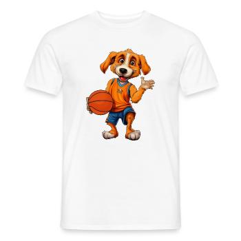 Hunde Basketball / Basketballspieler Hündchen - Männer T-Shirt - Weiß - Vorne - AI Model Male 178 dark (178cm)