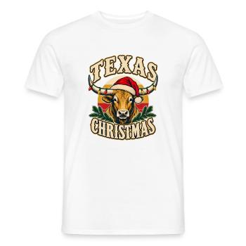 Texas Christmas Longhorn Santa - Männer T-Shirt - Weiß - Vorne - AI Model Male 178 dark (178cm)