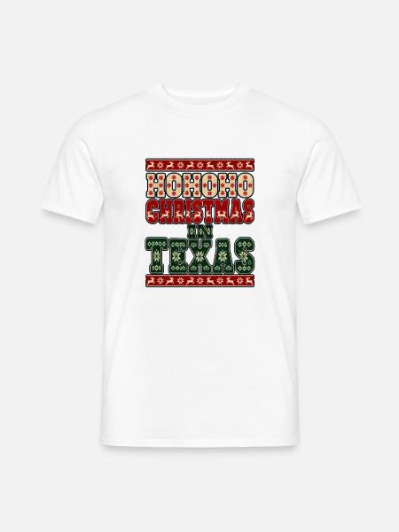 HoHoHo Weihnachten in Texas - Männer T-Shirt - Weiß