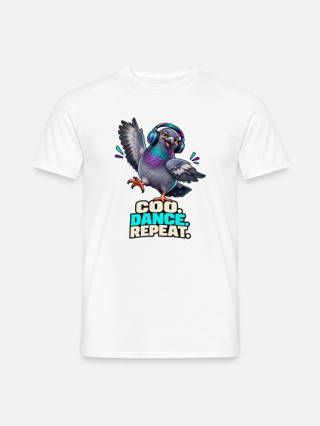Party Pigeon – Coo. Dance. Repeat. - Männer T-Shirt - Weiß