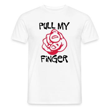Pull my Finger | you | hand - T-shirt homme - blanc - Devant - AI Model Male 178 dark (178cm)