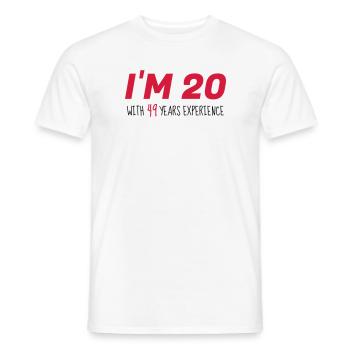 69 - Birthday - Anniversaire - Geburtstag - Humor - Men's T-Shirt - white - Front - AI Model Male 178 dark (178cm)