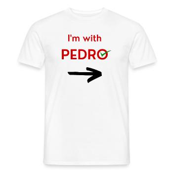 vote Pedro Napoleon funny election text - Men's T-Shirt - white - Front - AI Model Male 178 dark (178cm)