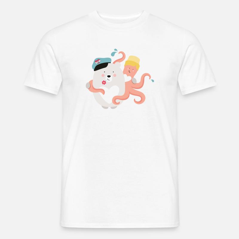 BEAR OCTFRIENDSOPUS - Mænd T-shirt - hvid