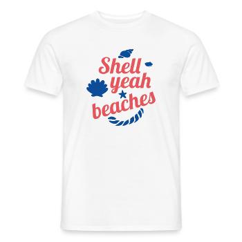 Shell ouais les plages - T-shirt homme - blanc - Devant - AI Model Male 178 dark (178cm)