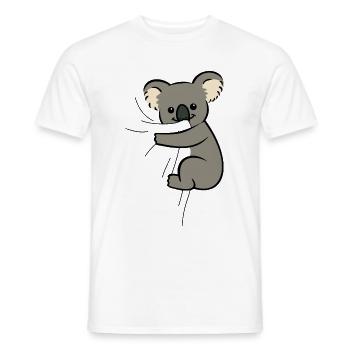 Koala bites in T-shirt Hungry koala eats - Men's T-Shirt - white - Front - AI Model Male 178 dark (178cm)