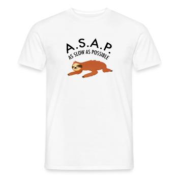 ASAP As Slow As Possible Sloth Chill Relax - Men's T-Shirt - white - Front - AI Model Male 178 dark (178cm)