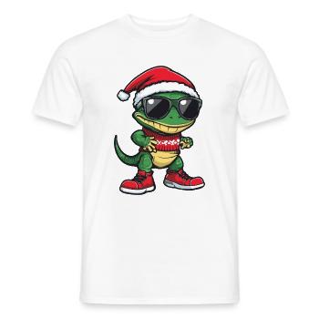 Lézard Gecko Noël Moche Noël - T-shirt homme - blanc - Devant - AI Model Male 178 dark (178cm)