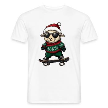 Sheep Christmas Funny - Men's T-Shirt - white - Front - AI Model Male 178 dark (178cm)