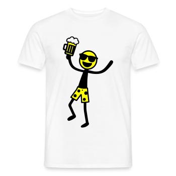 Strichmännchen Bier Party Urlaub - Männer T-Shirt - Weiß - Vorne - AI Model Male 178 dark (178cm)