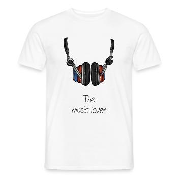 Music Love - DJ - Making Music - Headphones - Men's T-Shirt - white - Front - AI Model Male 178 dark (178cm)