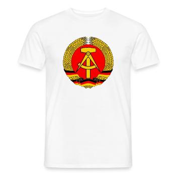 East Germany Crest Flag Wreath GDR DDR Emblem - T-shirt homme - blanc - Devant - AI Model Male 178 dark (178cm)