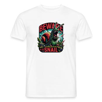 Giant snail, snail disaster, garden snail - Men's T-Shirt - white - Front - AI Model Male 178 dark (178cm)