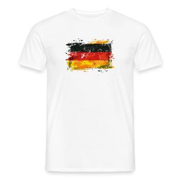 Drapeau Allemagne Drapeau allemand utilisé look home - T-shirt homme - blanc - Devant - AI Model Male 178 dark (178cm)