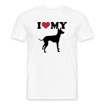 English Toy Terrier - T-shirt homme - blanc - Devant - AI Model Male 178 dark (178cm)