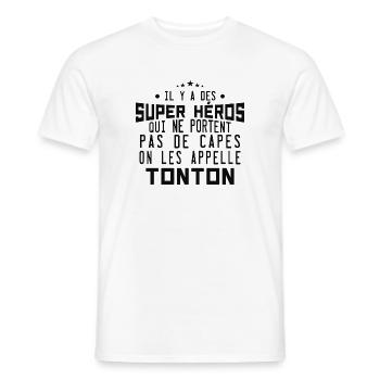 il y a des super-héros ... tonton - T-shirt homme - blanc - Devant - AI Model Male 178 dark (178cm)