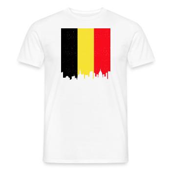 Belgium Flag Vintage Belgian Flag Distressed Look - Men's T-Shirt - white - Front - AI Model Male 178 dark (178cm)