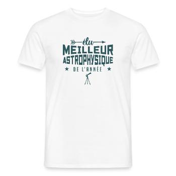 ÉLU MEILLEUR ASTROPHYSICIEN DE L'ANNÉE - T-shirt homme - blanc - Devant - AI Model Male 178 dark (178cm)