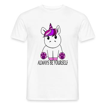 Unicorn "Always be yourself" - Men's T-Shirt - white - Front - AI Model Male 178 dark (178cm)
