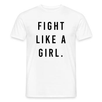 Femme combattante - Femme forte - T-shirt homme - blanc - Devant - AI Model Male 178 dark (178cm)