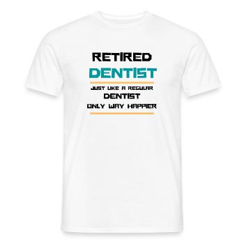 Retired dentist Funny retirement gift - Men's T-Shirt - white - Front - AI Model Male 178 dark (178cm)