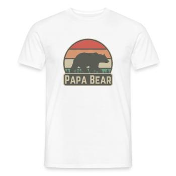 Papa Bear Vintage Father Bear Best Daddy Gift - Men's T-Shirt - white - Front - AI Model Male 178 dark (178cm)