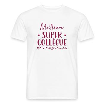 Meilleure Super Collègue - T-shirt homme - blanc - Devant - AI Model Male 178 dark (178cm)
