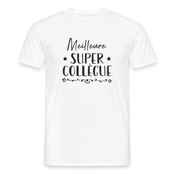 Meilleure Super Collègue Humour Femme - T-shirt homme - blanc - Devant - AI Model Male 178 dark (178cm)