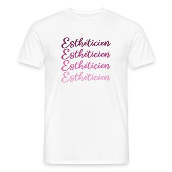 Esthéticienne | Cosmetologist - T-shirt homme - blanc - Devant - AI Model Male 178 dark (178cm)