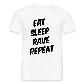 EAT SLEEP RAVE REPEAT - Männer T-Shirt - Weiß - Vorne - AI Model Male 178 dark (178cm)