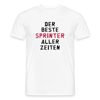 Leichtathletik / Sprint / Sprinter / Sprinterin - Männer T-Shirt - Weiß - Vorne - AI Model Male 178 dark (178cm)