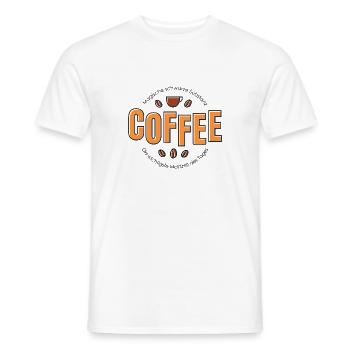 Coffee Cafe Coffee morning grouch breakfast saying - Men's T-Shirt - white - Front - AI Model Male 178 dark (178cm)
