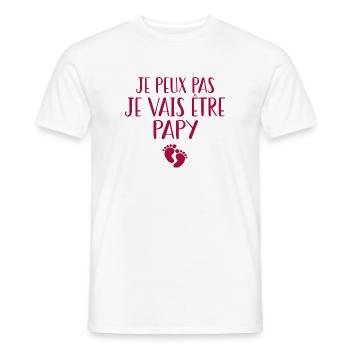 Je Peux Pas Je Vais Être Papy | Cadeau Grand-père - T-shirt homme - blanc - Devant - AI Model Male 178 dark (178cm)
