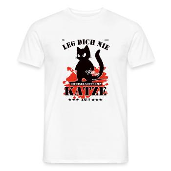 Ne plaisantez pas avec un chat noir ! - T-shirt homme - blanc - Devant - AI Model Male 178 dark (178cm)