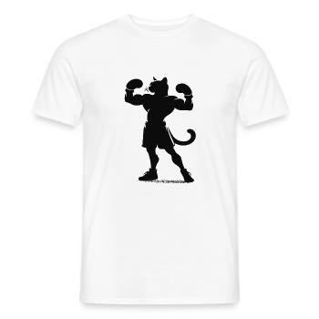 Boxing cat in silhouette style - Boxing Design - Men's T-Shirt - white - Front - AI Model Male 178 dark (178cm)