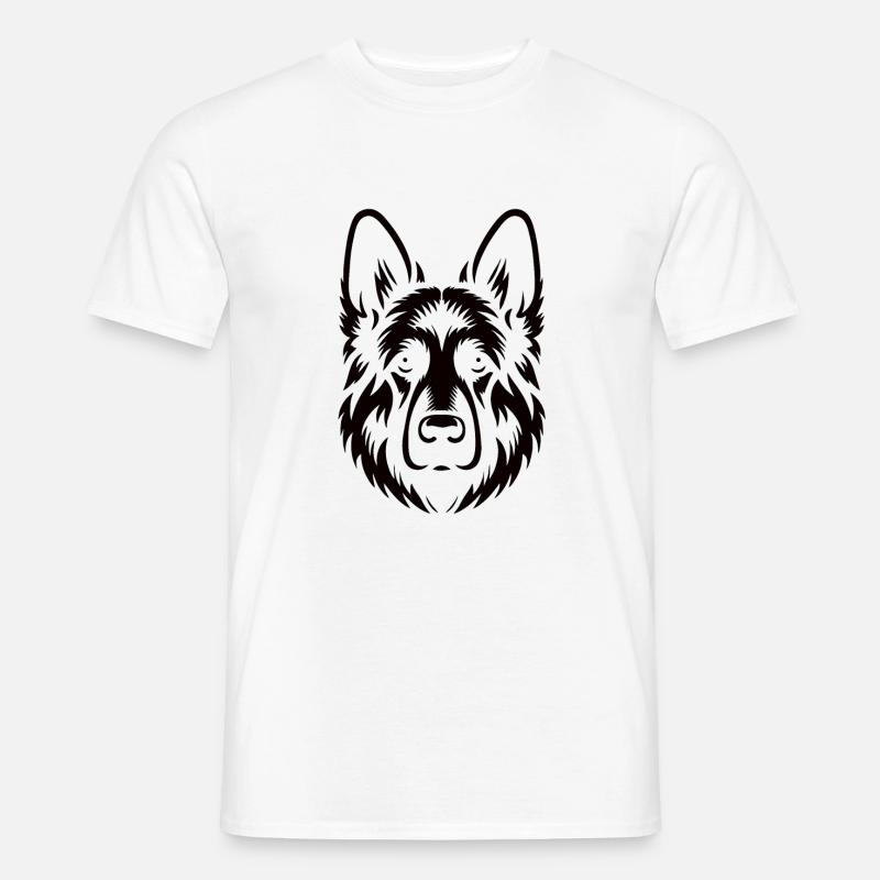 Deutscher Schäferhund Silhouetten Design - Männer T-Shirt - Weiß