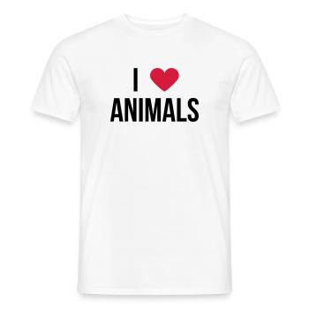 J'aime les animaux! disant cadeau - T-shirt homme - blanc - Devant - AI Model Male 178 dark (178cm)