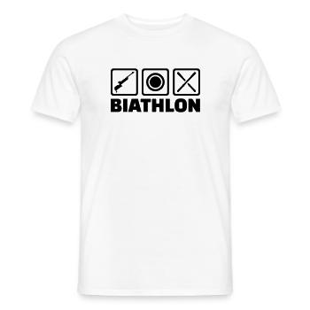 Biathlon - Männer T-Shirt - Weiß - Vorne - AI Model Male 178 dark (178cm)