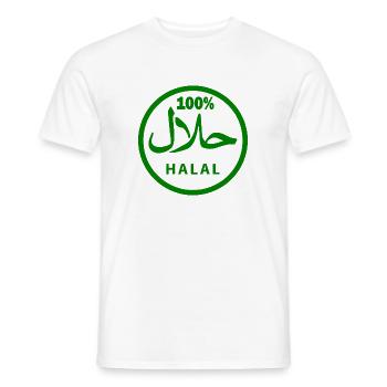 Halal - Männer T-Shirt - Weiß - Vorne - AI Model Male 178 dark (178cm)