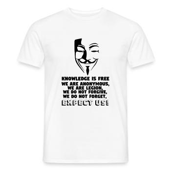 Visage anonyme et slogan - T-shirt homme - blanc - Devant - AI Model Male 178 dark (178cm)