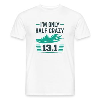 Je ne suis qu’à moitié fou - T-shirt homme - blanc - Devant - AI Model Male 178 dark (178cm)