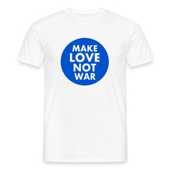 Make love not war - Men's T-Shirt - white - Front - AI Model Male 178 dark (178cm)