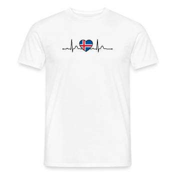 Iceland Heartline Heartbeat Scandinavia Holidays - Men's T-Shirt - white - Front - AI Model Male 178 dark (178cm)