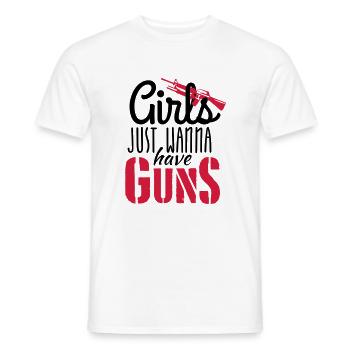 girls just wanna have guns - Männer T-Shirt - Weiß - Vorne - AI Model Male 178 dark (178cm)