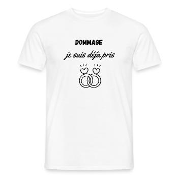 Déjà pris - T-shirt homme - blanc - Devant - AI Model Male 178 dark (178cm)