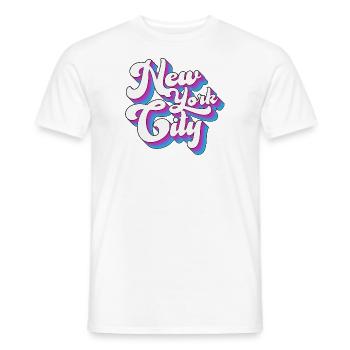 New Yotk City Retro Design - Men's T-Shirt - white - Front - AI Model Male 178 dark (178cm)