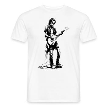 Guitare électrique jouant zombie - T-shirt homme - blanc - Devant - AI Model Male 178 dark (178cm)